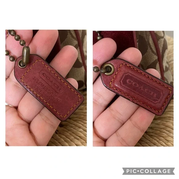 COACH Vintage Y2K Special Edition Fall 2004 Burgundy Suede Monogram Shoulder Bag - Picture 10 of 16